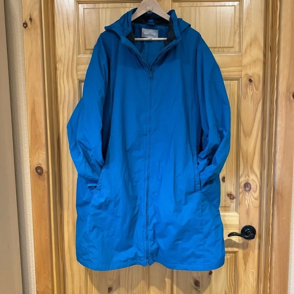 🎈Woman Within teal turquoise hooded rain jacket plus size 3X - Picture 9 of 11